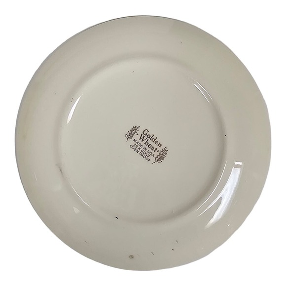 Vintage Golden Wheat 6" Ceramic Saucer Set of 4 - Picture 6 of 12